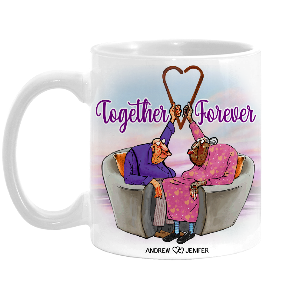 Personalized Old Couple Gift Together Forever Mug 31175 Primary Mockup
