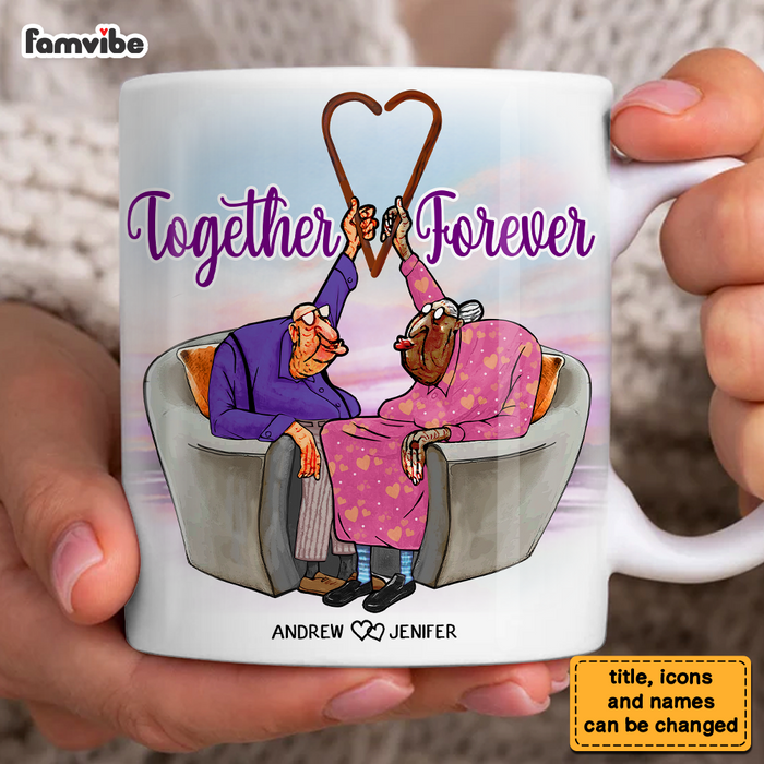 Personalized Old Couple Gift Together Forever Mug 31175 1