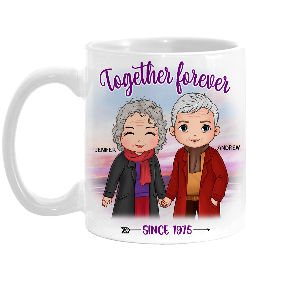 Personalized Old Couple Gift Together Forever Mug 31176 Primary Mockup