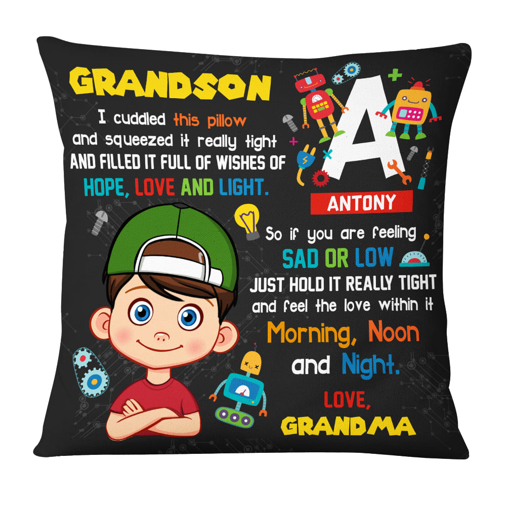 Personalized Gift For Grandson Robot Theme Pillow 31214 Primary Mockup
