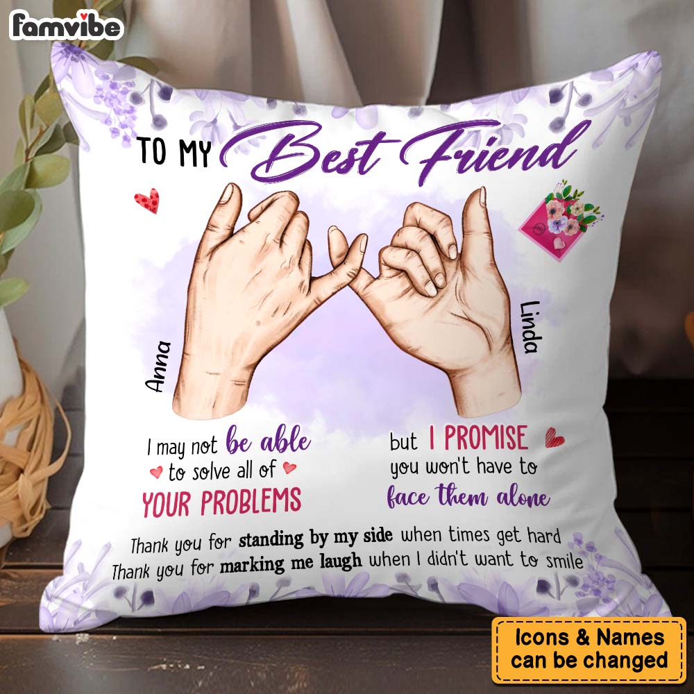 Personalized Gift For Friends Promise Hands Pillow 31224 Primary Mockup