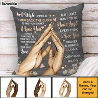 Personalized Gift For Gift For Couple Anniversary Turn Back The Clock Pillow 31251 thumb 1