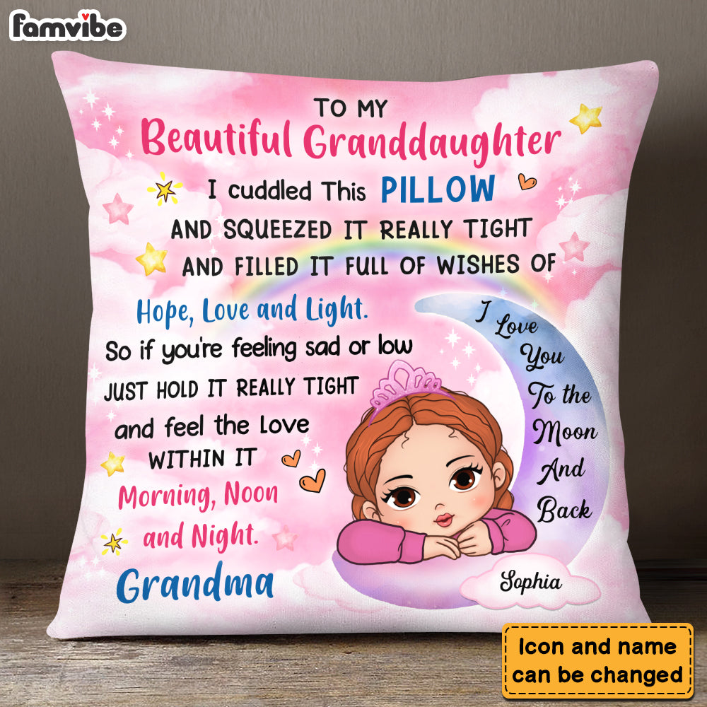 Personalized Gift For Granddaughter To My Granddaughter Kid Moon Pillow 31276 Primary Mockup