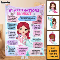 Personalized Gift For Granddaughter Mermaid Affirmations Inspirational Blanket 31290 thumb 1