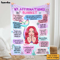 Personalized Gift For Granddaughter Mermaid Affirmations Inspirational Blanket 31290 thumb 1
