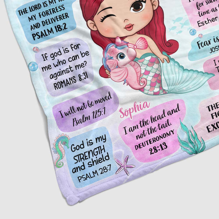 Personalized Gift For Granddaughter Mermaid Affirmations Inspirational Blanket 31290 1