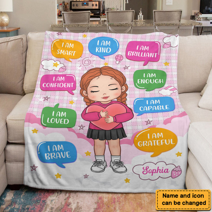 Personalized Gift For Granddaughter Hug Love Affirmation Blanket 31303 1
