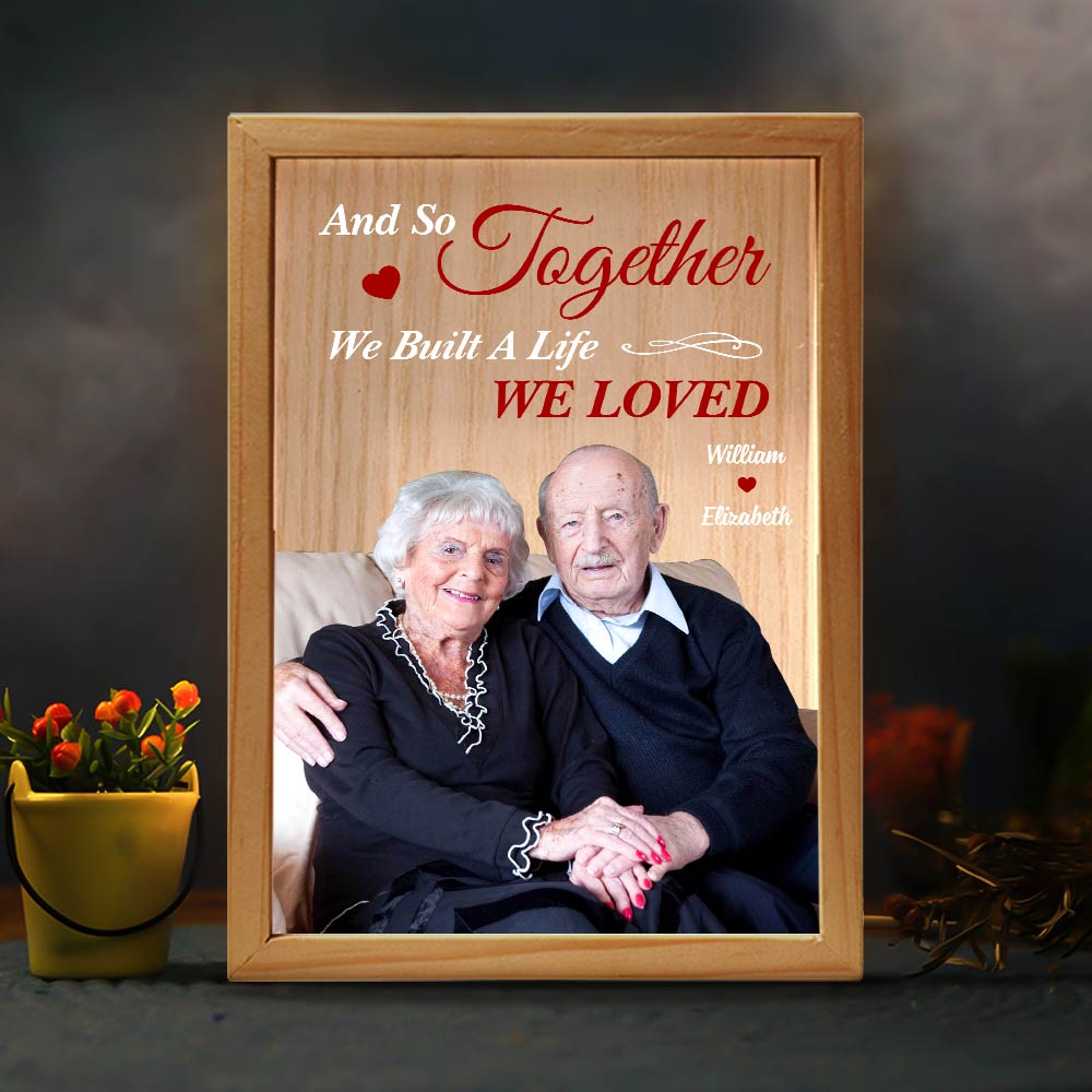Personalized Couples Gift Upload Photo We Built A Life We Loved Picture Frame Light Box 31305 Primary Mockup