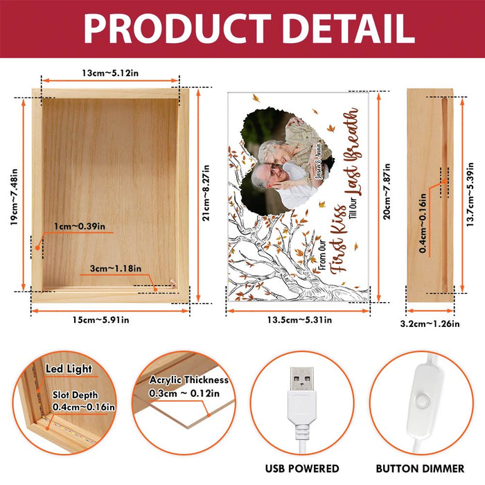 Personalized Couple Gift From Our First Kiss Picture Frame Light Box 31313 1