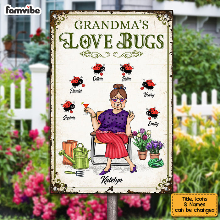 Personalized GIft For Grandma Love Bugs Metal Sign 31318 1