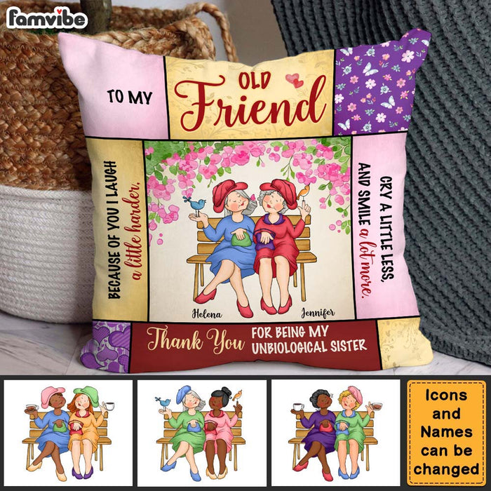 Personalized Friend Gift Thank You For Being My Unbiological Sister Pillow 31331 1