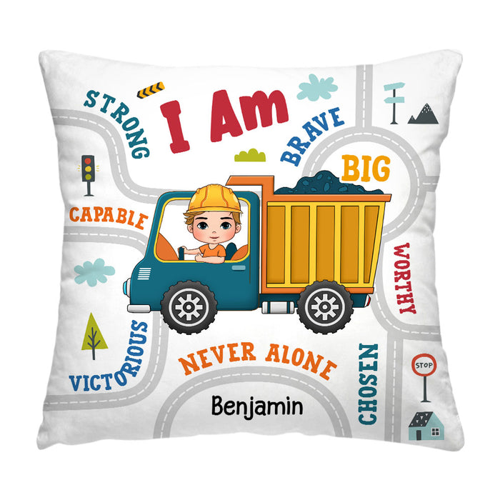 Personalized Grandson Construction Vehicle And Transportation Pillow 31335 1