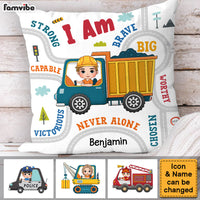 Personalized Grandson Construction Vehicle And Transportation Pillow 31335 thumb 1