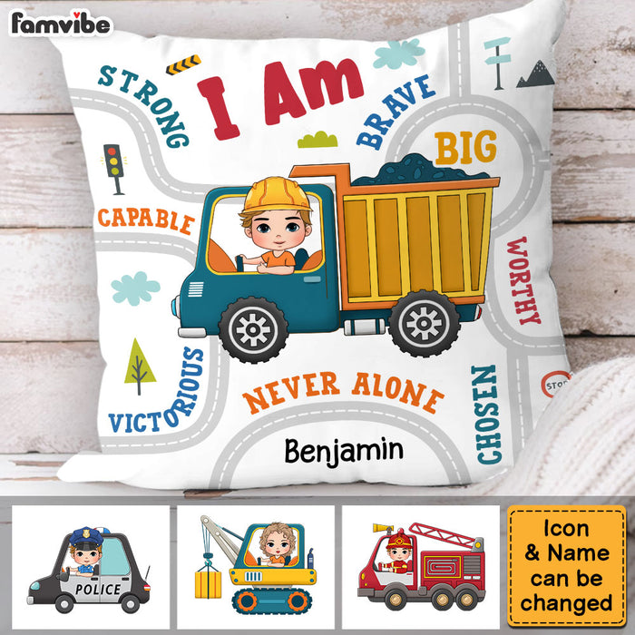 Personalized Grandson Construction Vehicle And Transportation Pillow 31335 1