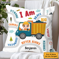 Personalized Grandson Construction Vehicle And Transportation Pillow 31335 thumb 1