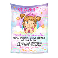 Personalized Gift For Granddaughter Rainbow Blanket 31344 thumb 1