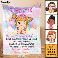 Personalized Gift For Granddaughter Rainbow Blanket 31344 thumb 1