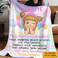 Personalized Gift For Granddaughter Rainbow Blanket 31344 thumb 1