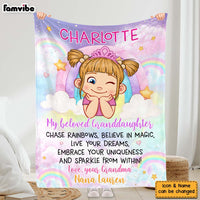 Personalized Gift For Granddaughter Rainbow Blanket 31344 thumb 1