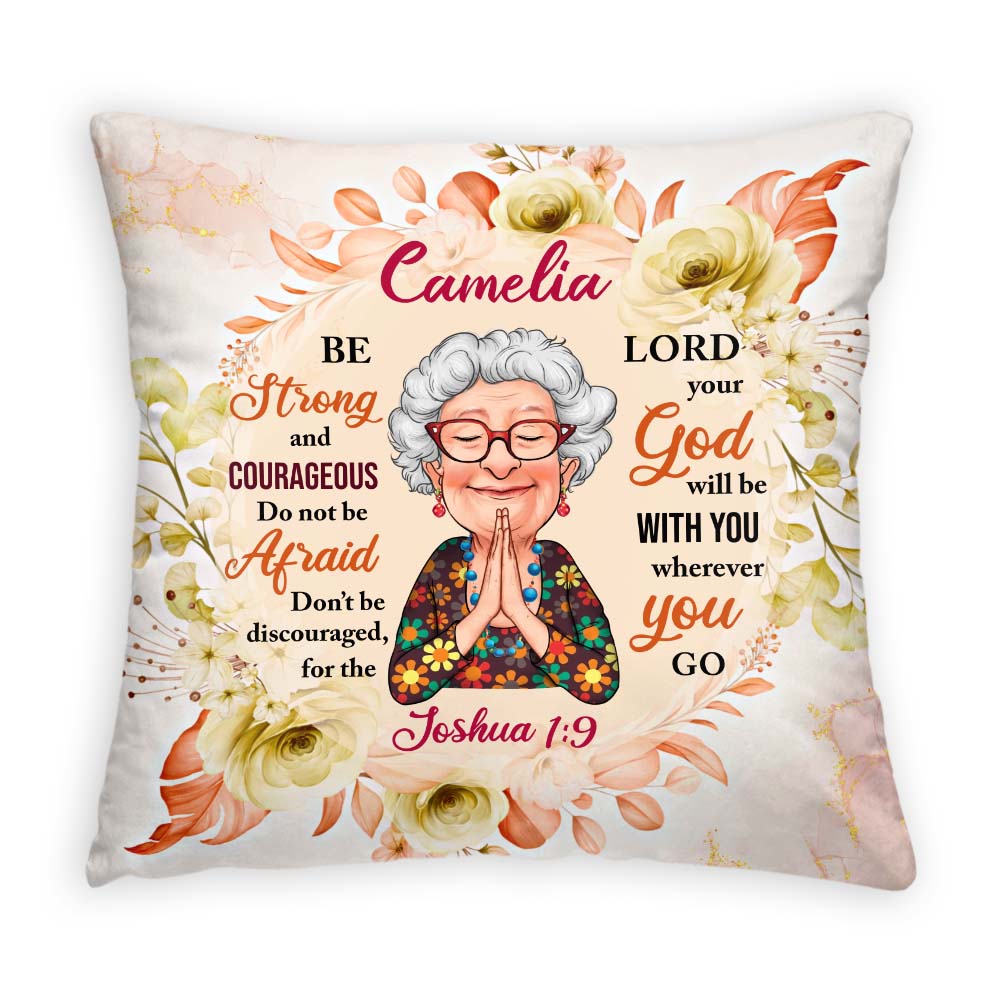 Personalized Gift For Grandma Be Strong God Pillow 31352 Primary Mockup