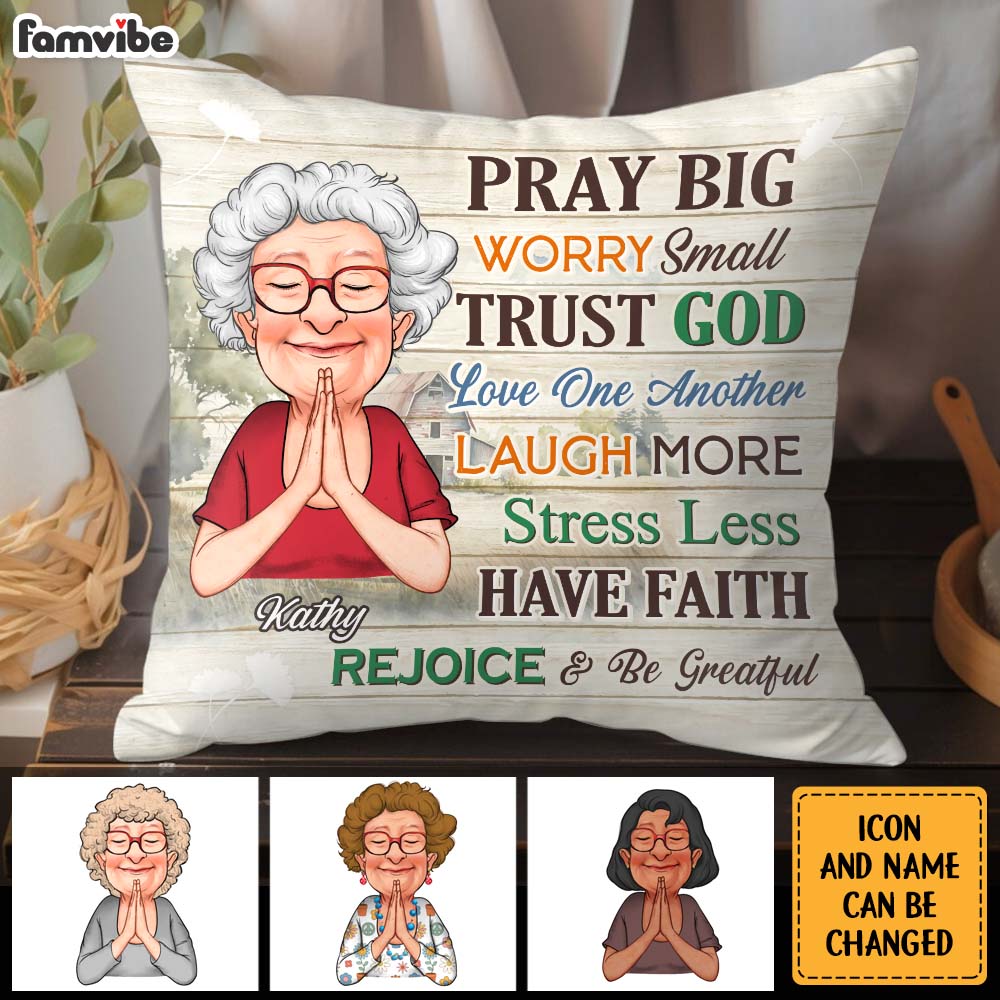 Personalized Gift For Grandma Pray Big Pillow 31353 Primary Mockup