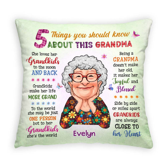 Personalized Gift For Grandma Things You Should Know Pillow 31354 1