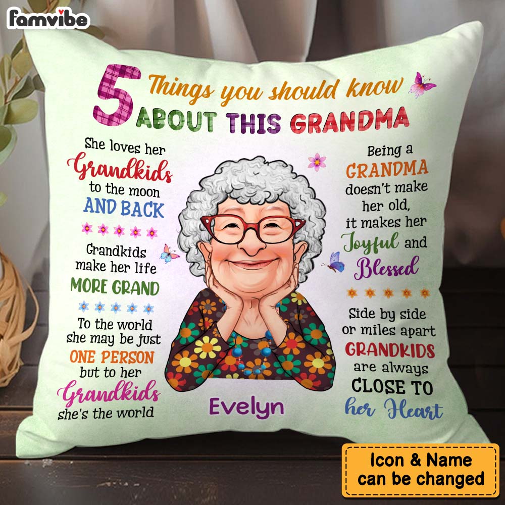 Personalized Gift For Grandma Things You Should Know Pillow 31354 Primary Mockup
