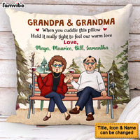 Personalized Gift For Grandpa And Grandma Cuddle This Pillow 31355 thumb 1