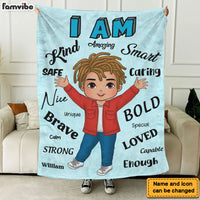 Personalized Inspiring Gift For Grandson I Am Kind Affirmation Blanket 31359 thumb 1