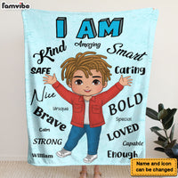 Personalized Inspiring Gift For Grandson I Am Kind Affirmation Blanket 31359 thumb 1