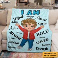 Personalized Inspiring Gift For Grandson I Am Kind Affirmation Blanket 31359 thumb 1