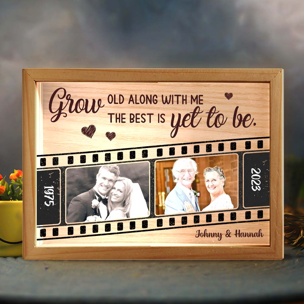 Personalized Couple Gift Grow Old With Me Picture Frame Light Box 31361 Primary Mockup