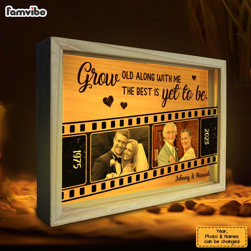 Personalized Couple Gift Grow Old With Me Picture Frame Light Box 31361 Primary Mockup