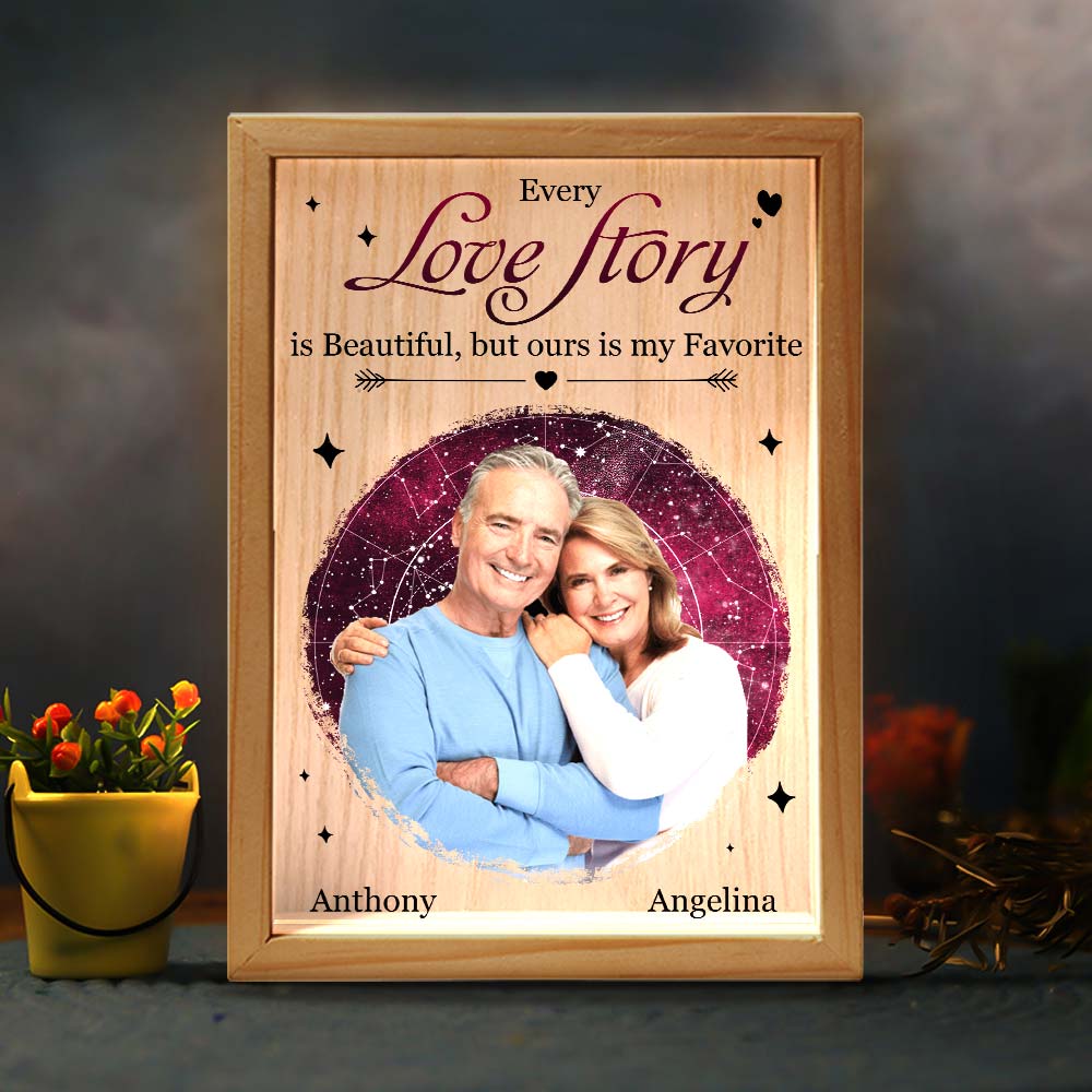 Personalized Couple Gift  Our Love Story Picture Frame Light Box 31363 Primary Mockup