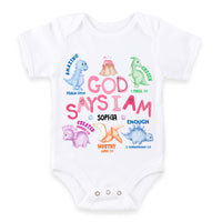 Personalized Gift For Baby Newborn God Says Dinosaur Baby Onesie 31375 thumb 1