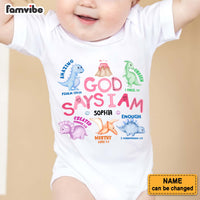 Personalized Gift For Baby Newborn God Says Dinosaur Baby Onesie 31375 thumb 1