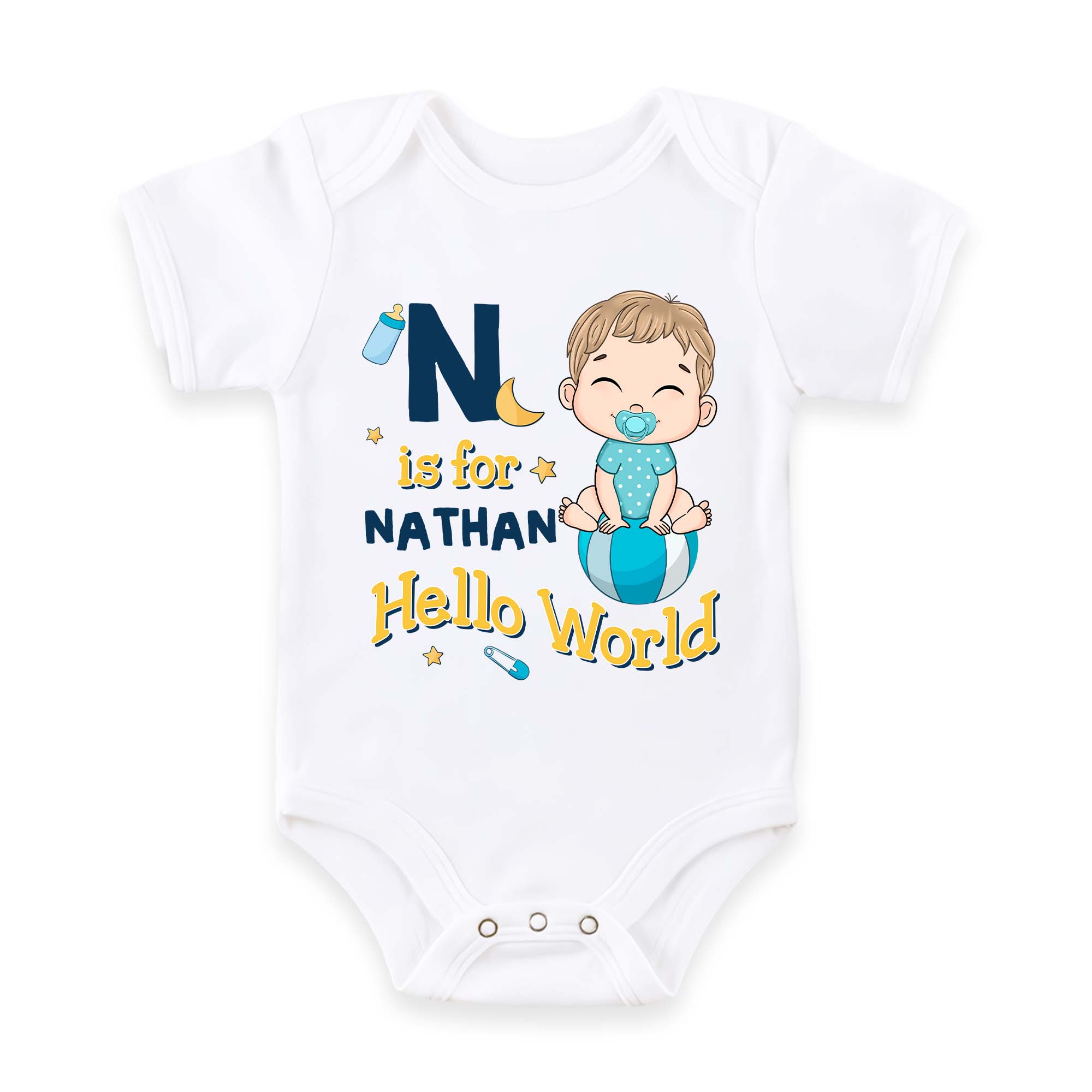 Personalized Gift For Baby Hello World Baby Onesie 31378 Primary Mockup