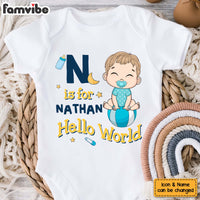 Personalized Gift For Baby Hello World Baby Onesie 31378 thumb 1
