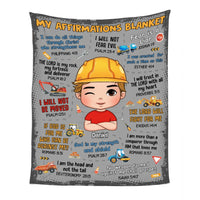 Personalized Gift For Grandson Inspirational Affirmation Construction Blanket 31384 thumb 1