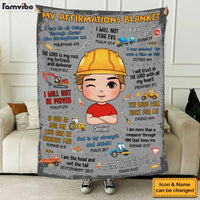 Personalized Gift For Grandson Inspirational Affirmation Construction Blanket 31384 thumb 1