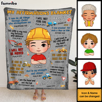 Personalized Gift For Grandson Inspirational Affirmation Construction Blanket 31384 thumb 1