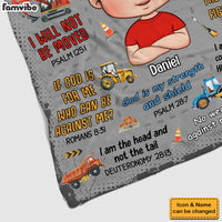 Personalized Gift For Grandson Inspirational Affirmation Construction Blanket 31384 thumb 1