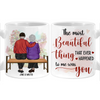 Personalized Couple The Mo st Beautiful Thing That Ever Happened To Me Was You Mug 31393 1