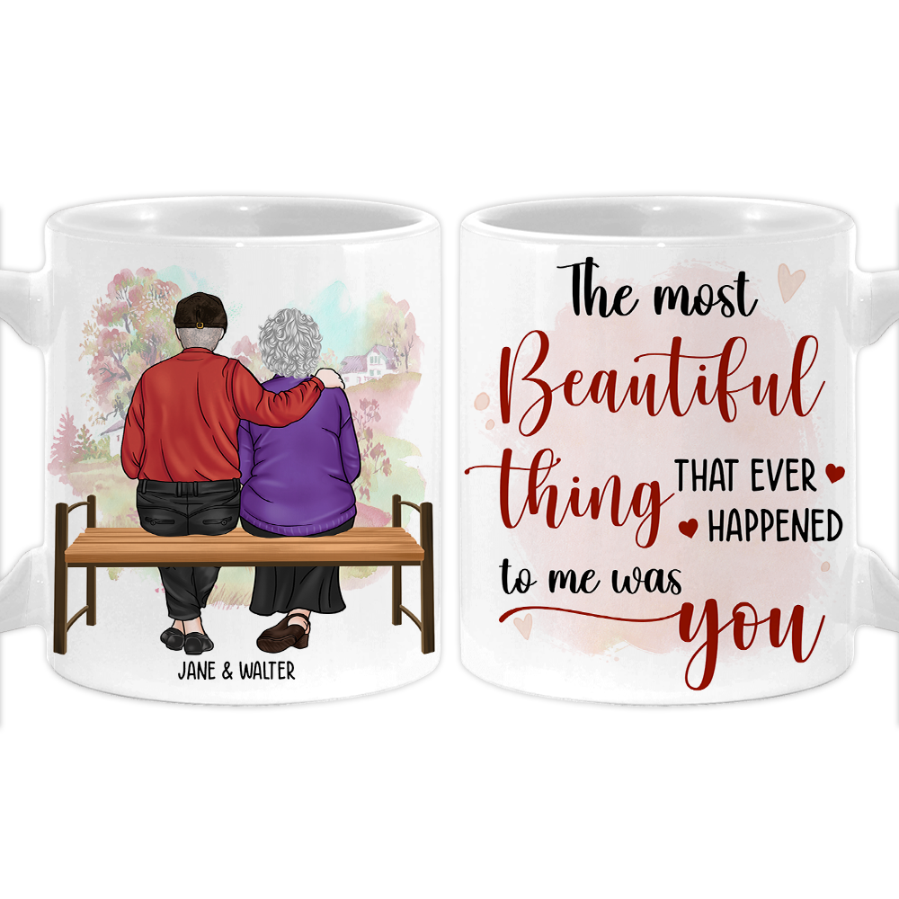 Personalized Couple The Mo st Beautiful Thing That Ever Happened To Me Was You Mug 31393 Primary Mockup