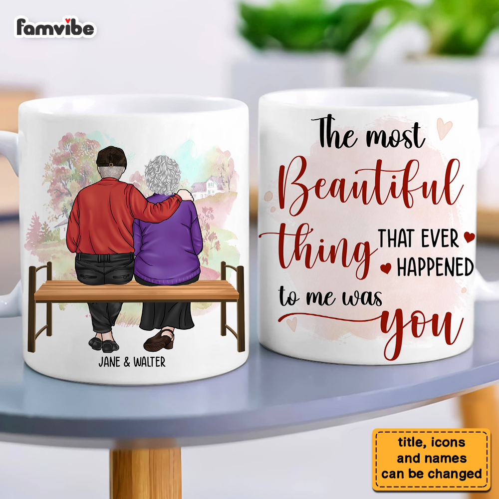 Personalized Couple The Mo st Beautiful Thing That Ever Happened To Me Was You Mug 31393 Primary Mockup