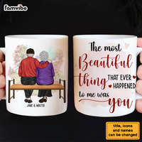 Personalized Couple The Mo st Beautiful Thing That Ever Happened To Me Was You Mug 31393 thumb 1