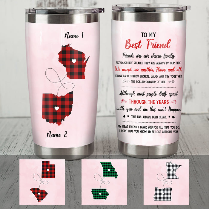 Personalized Long Distance To Best Friend Steel Tumbler NB213 30O36 1