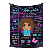 Personalized Gift For Daughter Purple Butterfly Blanket 31411 thumb 1