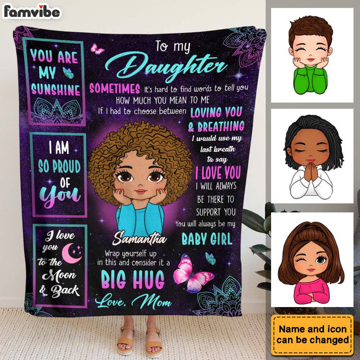 Personalized Gift For Daughter Purple Butterfly Blanket 31411 1