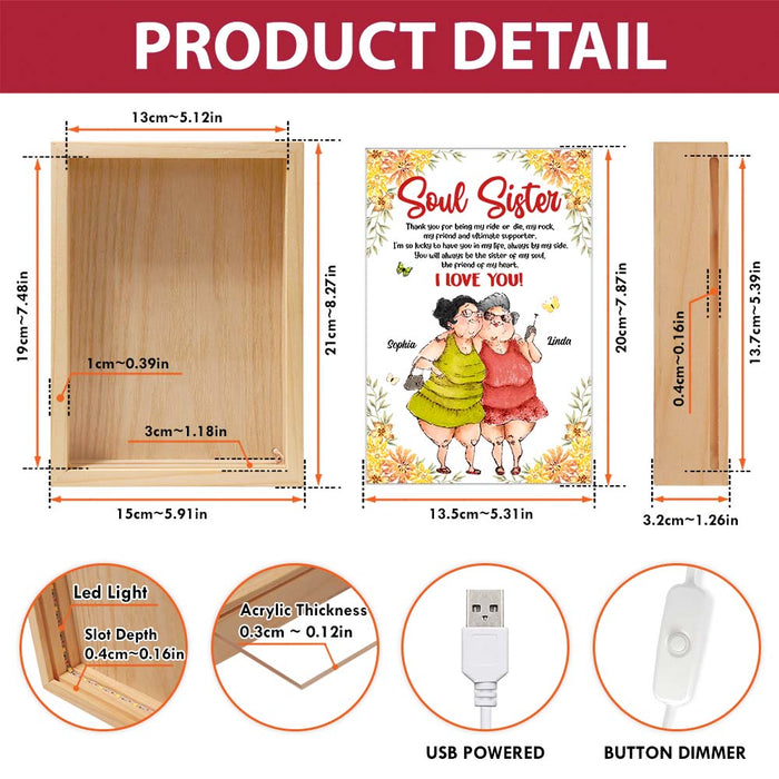 Personalized Gift For Friends Soul Sister Picture Frame Light Box 31421 1